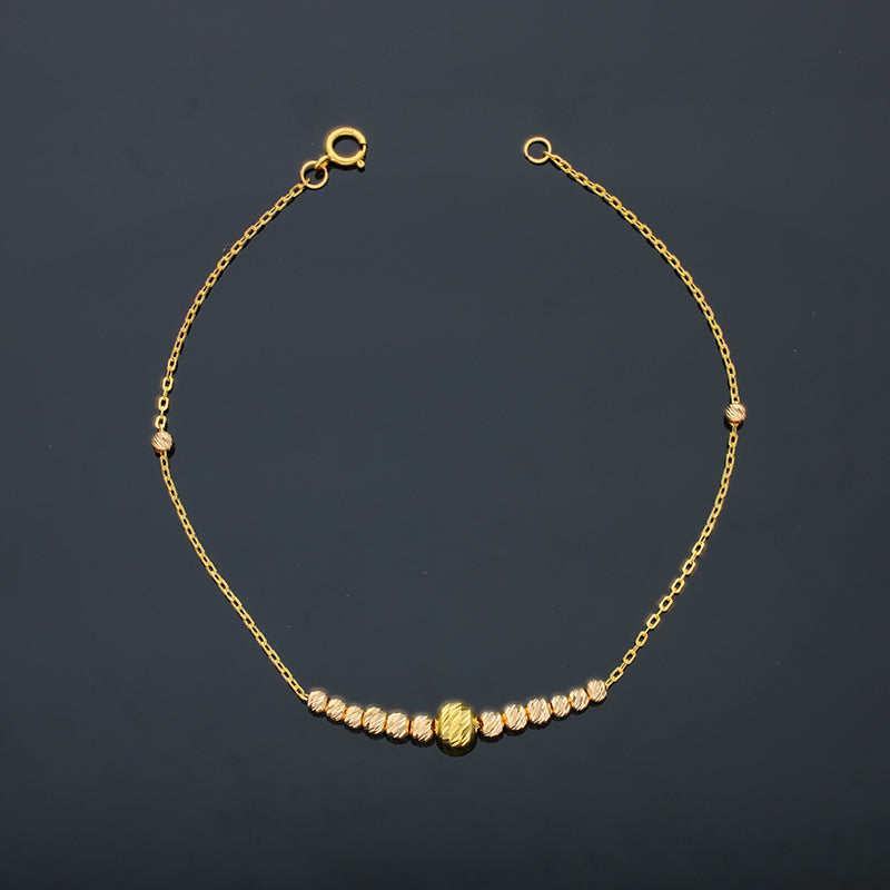 Gold Beads Bracelet 21KT - FKJBRL21KU6042