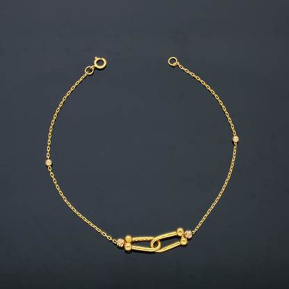 Gold U-Shaped Buckle Bracelet 21KT - FKJBRL21KU6048