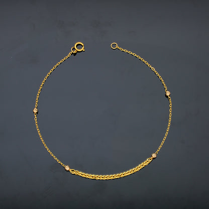 Gold Wheat Bracelet 21KT - FKJBRL21KU6047