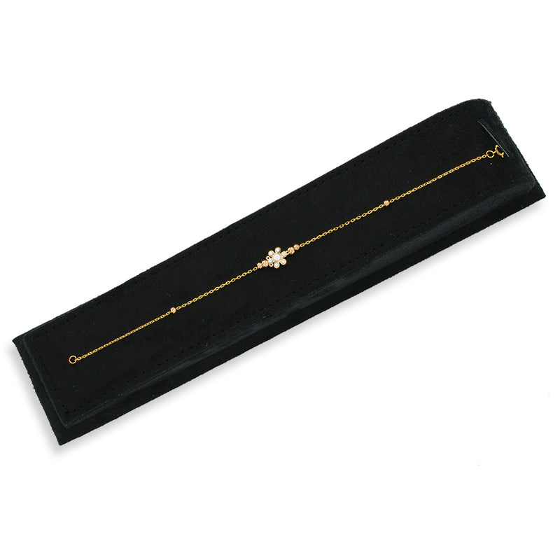 Gold Beads and Flowers Bracelet 21KT - FKJBRL21KU6046