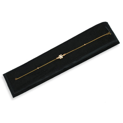 Gold Beads and Flowers Bracelet 21KT - FKJBRL21KU6046