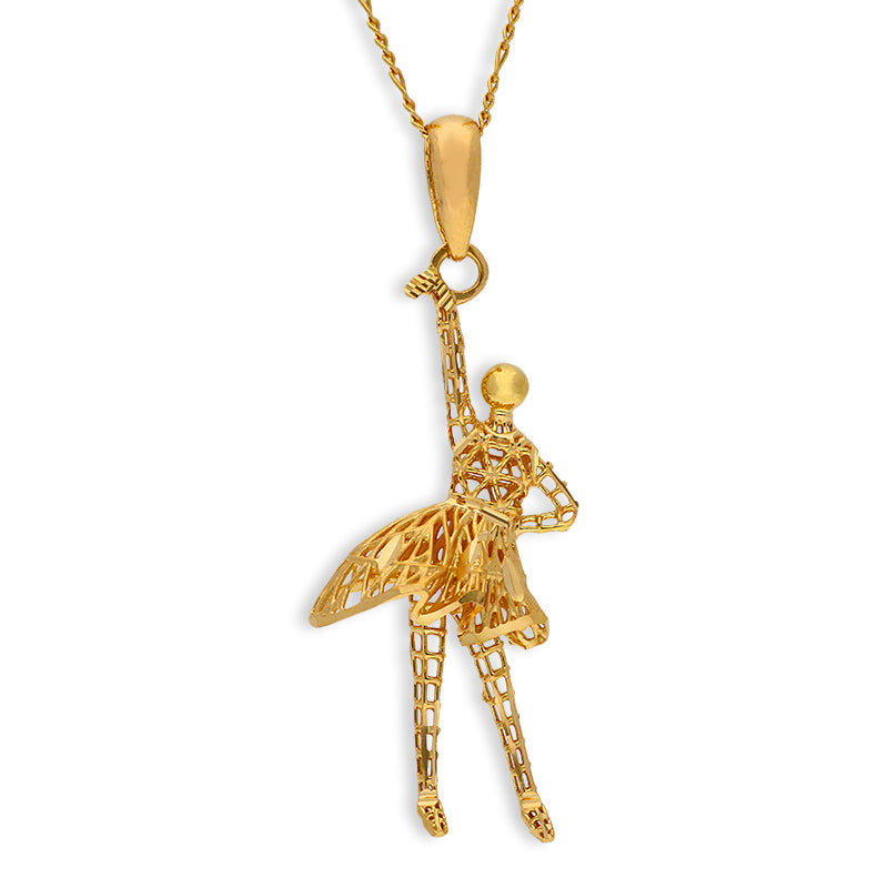 Gold Necklace (Chain with Dancing Girl Pendant) 21KT - FKJNKL21KU6069