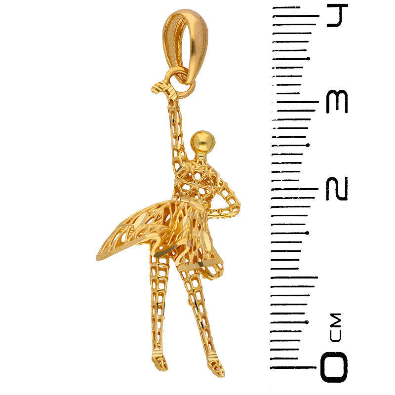 Gold Necklace (Chain with Dancing Girl Pendant) 21KT - FKJNKL21KU6069