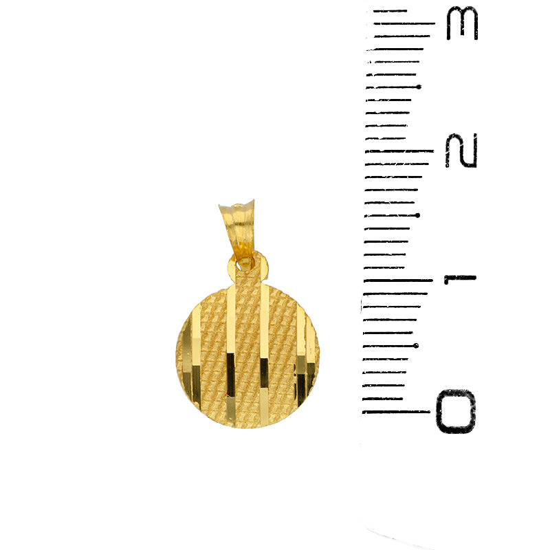 Gold Round Shaped Pendant Set (Necklace and Earrings) 21KT - FKJNKLST21KU6071