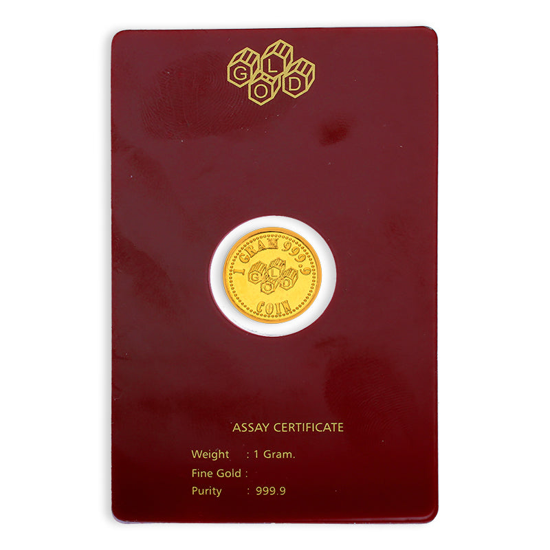 Gold 1 Gram Coin 24KT 999.9 Purity - FKJCON24KU6074