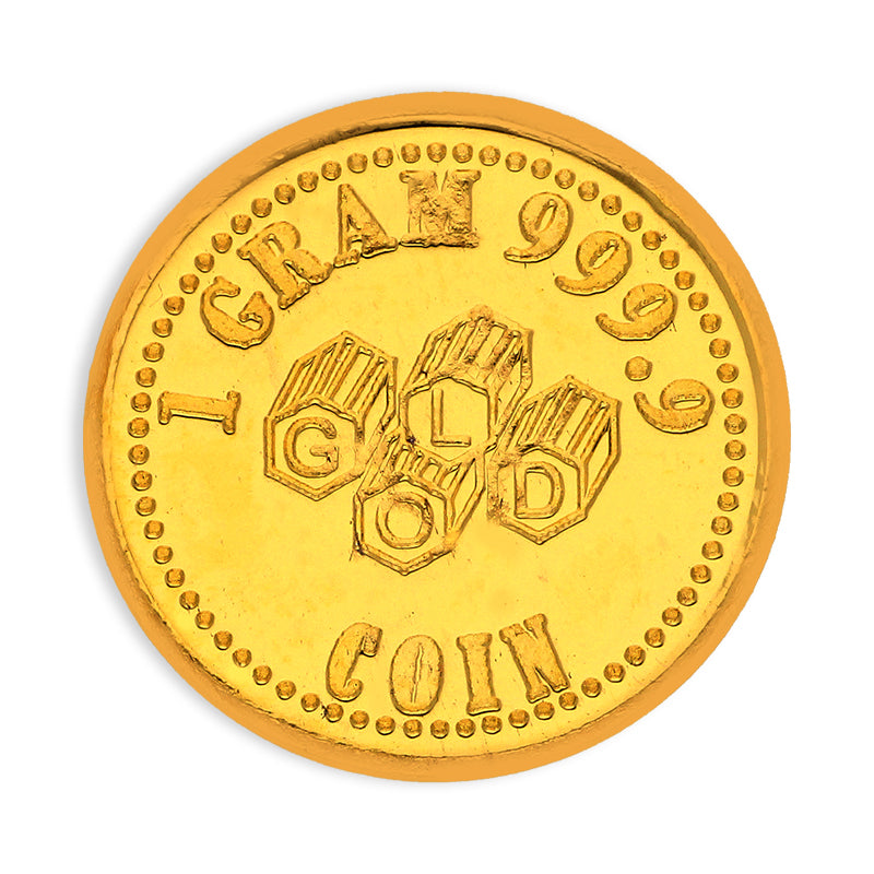 Gold 1 Gram Coin 24KT 999.9 Purity - FKJCON24KU6074