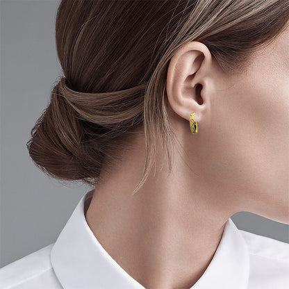 Gold Tri Tone Clip on Hoop Earrings 21KT - FKJERN21KU3164