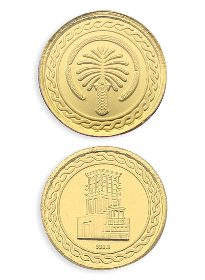 Gold 8 Gram Dubai Palm Coin 24KT 999.9 Purity - FKJCON24KU4014