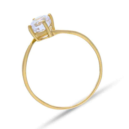 Gold Solitaire Ring 18KT - FKJRN18KU2086