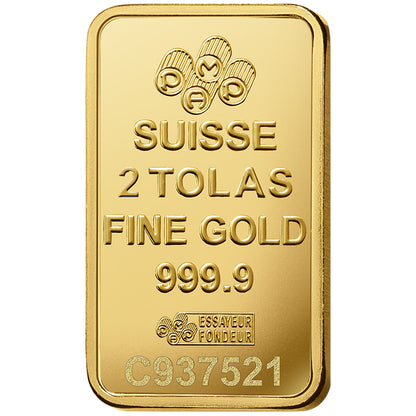 Pamp Suisse Queen Fortuna 2 Tola Gold Bar 24KT - FKJGBR24K2180