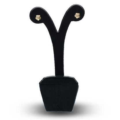 Gold Flower Shaped Stud Earrings 18KT - FKJERN18KU3058