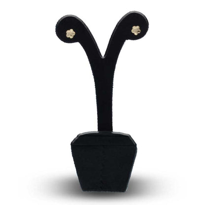 Gold Flower Shaped Stud Earrings 18KT - FKJERN18KU3057
