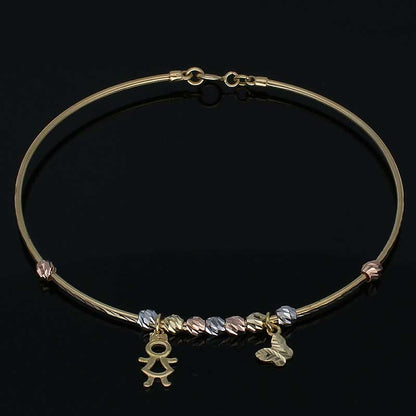 Gold Hanging Bangle in 18KT - FKJBNG18KU2014