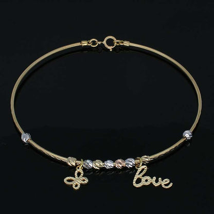 Gold Hanging Bangle in 18KT - FKJBNG18KU2015