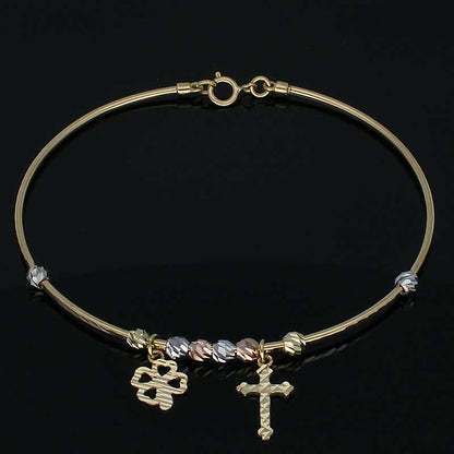 Gold Hanging Bangle in 18KT - FKJBNG18KU2016