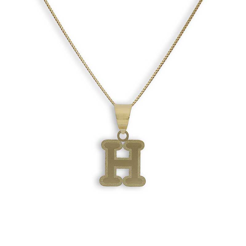 Gold Necklace (Chain with Alphabet Pendant) 18KT - FKJNKL18K2260