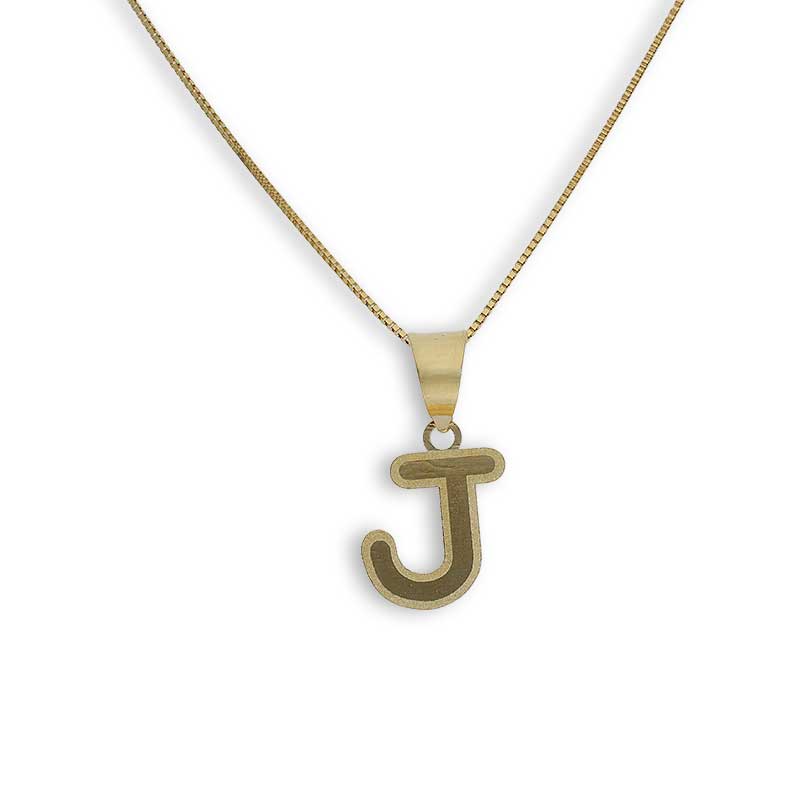Gold Necklace (Chain with Alphabet Pendant) 18KT - FKJNKL18K2260