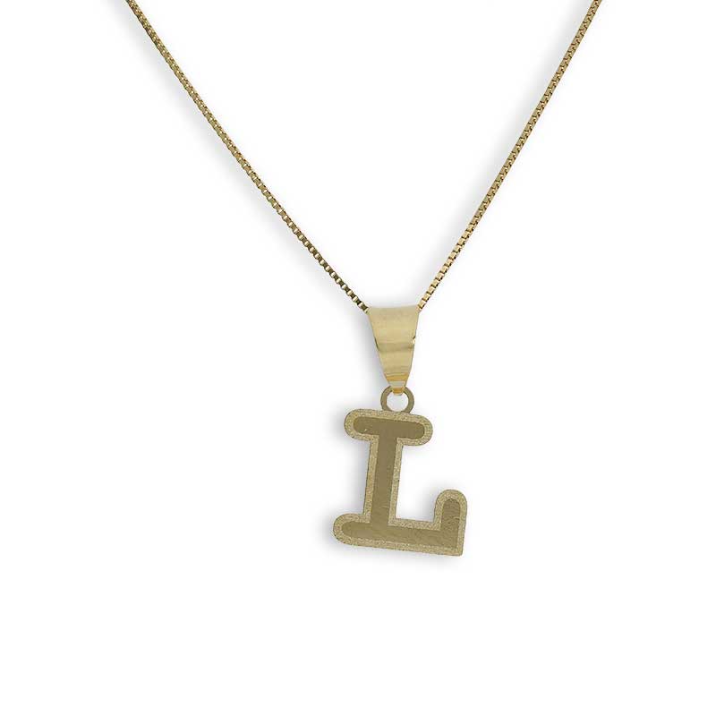 Gold Necklace (Chain with Alphabet Pendant) 18KT - FKJNKL18K2260