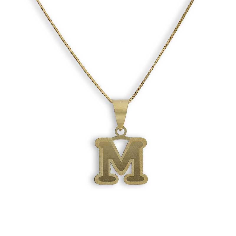 Gold Necklace (Chain with Alphabet Pendant) 18KT - FKJNKL18K2260
