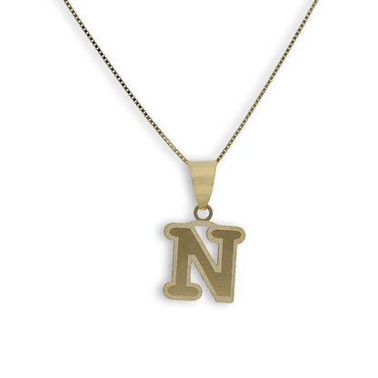 Gold Necklace (Chain with Alphabet Pendant) 18KT - FKJNKL18K2260