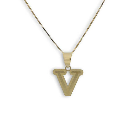 Gold Necklace (Chain with Alphabet Pendant) 18KT - FKJNKL18K2260