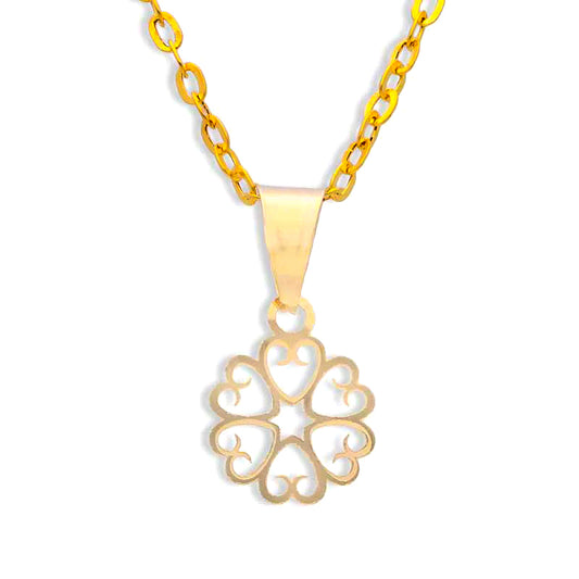 Gold Necklace (Chain with Flower Pendant) 18KT - FKJNKL18KU1049
