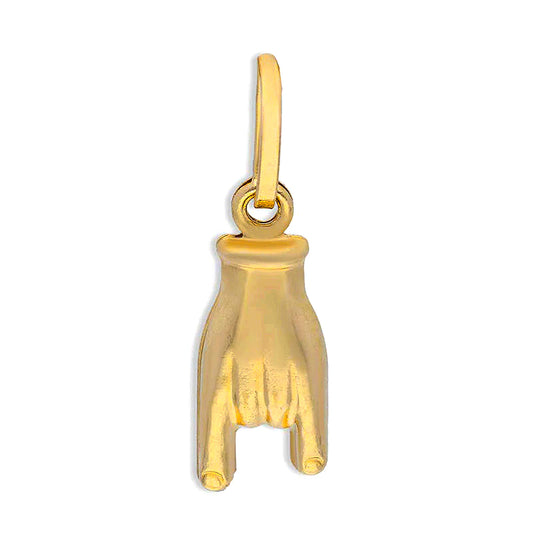 Gold Rock Gesture Pendant 18KT - FKJPND18KU1131