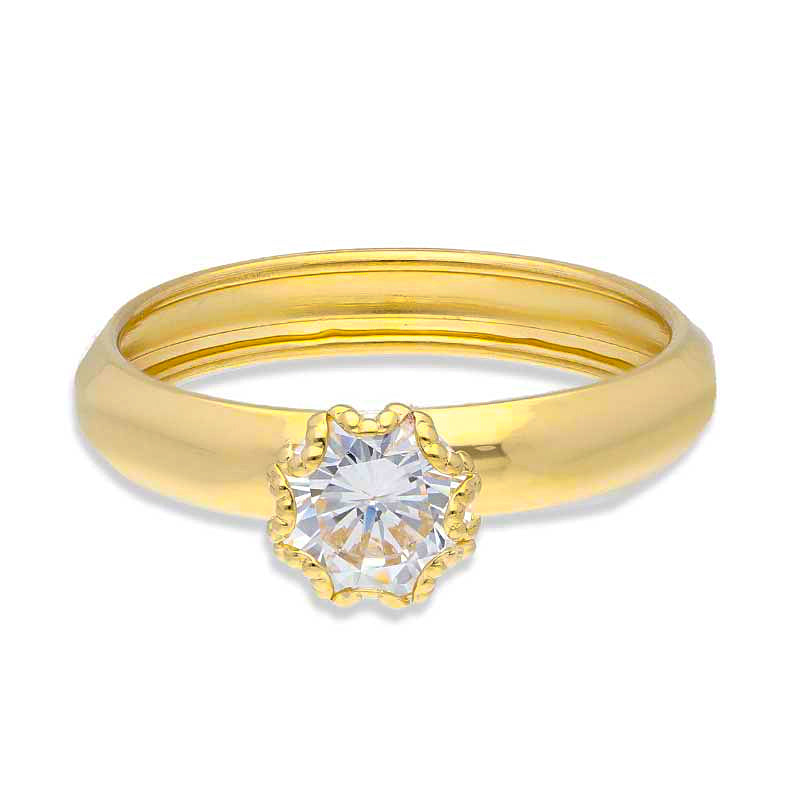 Gold Solitaire Ring 18KT - FKJRN18KU2031