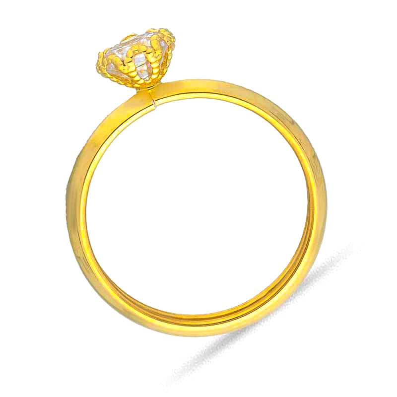 Gold Solitaire Ring 18KT - FKJRN18KU2031