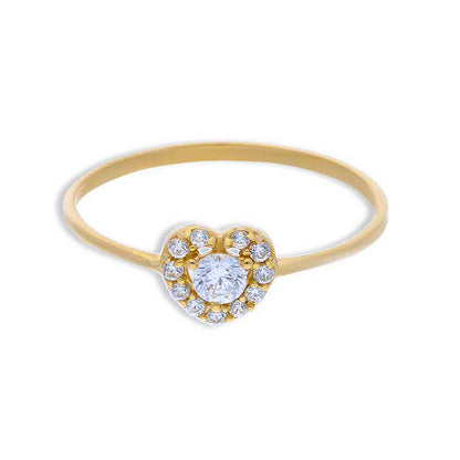 Gold Heart Shaped Ring 18KT - FKJRN18KU2088