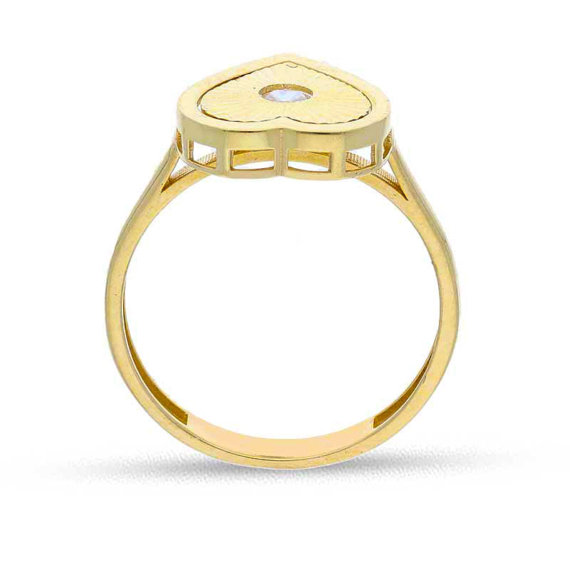 Gold Heart Shaped Ring 18KT - FKJRN18KU2094