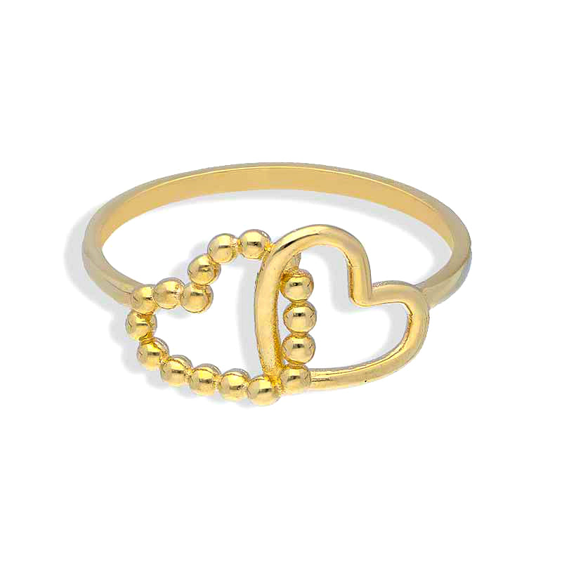 Gold Twin Hearts Ring 18KT - FKJRN18KU2101
