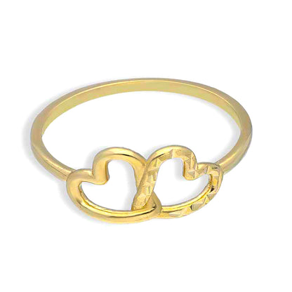 Gold Twin Hearts Ring 18KT - FKJRN18KU2103