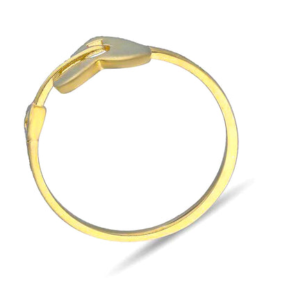 Gold Heart Lock With Key Ring 18KT - FKJRN18KU2104