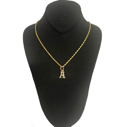 Gold Necklace (Chain with Alphabet Pendant) 18KT - FKJNKL1468