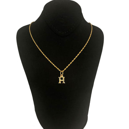 Gold Necklace (Chain with Alphabet Pendant) 18KT - FKJNKL1468
