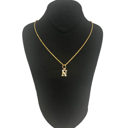 Gold Necklace (Chain with Alphabet Pendant) 18KT - FKJNKL1468