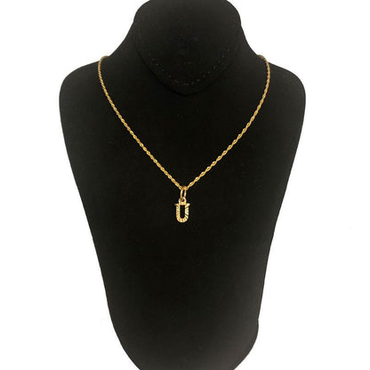Gold Necklace (Chain with Alphabet Pendant) 18KT - FKJNKL1468