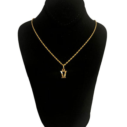 Gold Necklace (Chain with Alphabet Pendant) 18KT - FKJNKL1468